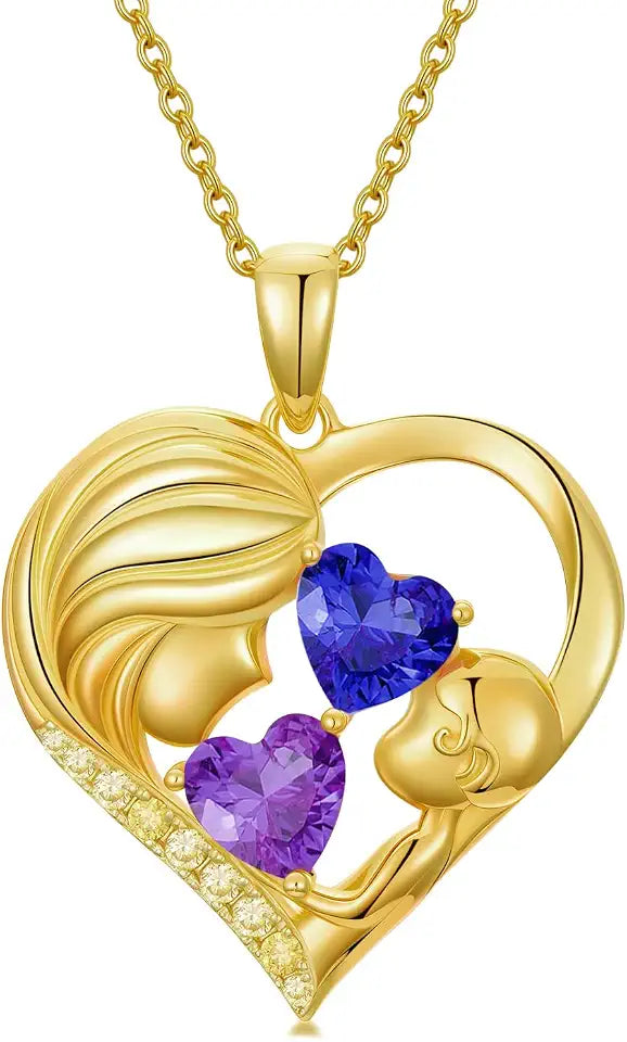 Gold-Tone Birthstone Heart Necklace