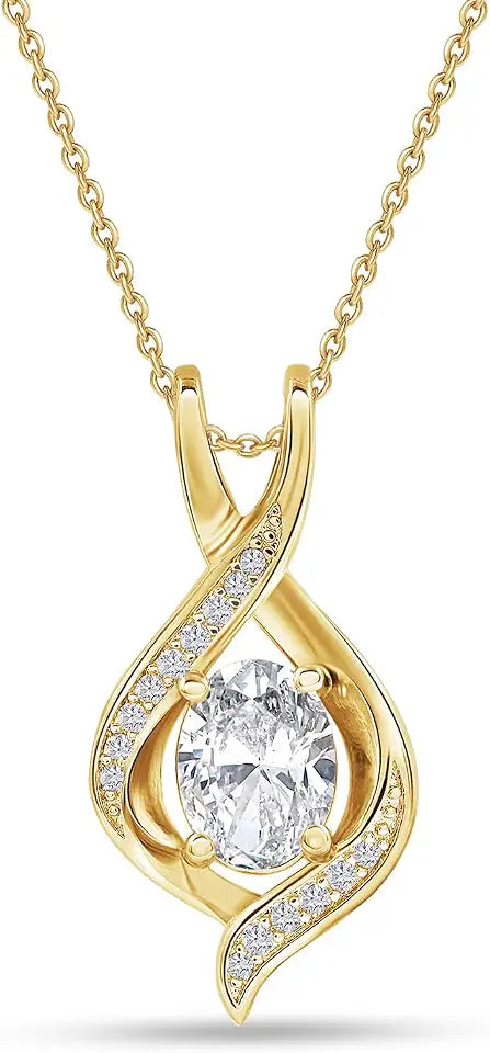 18K Gold-Plated Teardrop Moissanite Infinity Necklace
