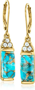 Gold-Tone Turquoise Drop Earrings