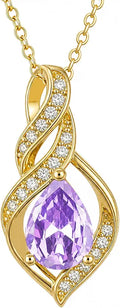 Gold-Tone Teardrop Birthstone Infinity Necklace