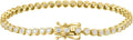 Gold-Tone Sterling Silver Round Moissanite Tennis Bracelet