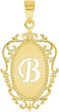 Gold-Tone Oval Initial Pendant
