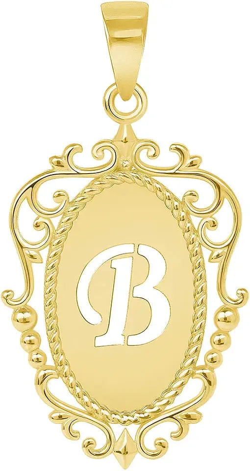 Gold-Tone Oval Initial Pendant