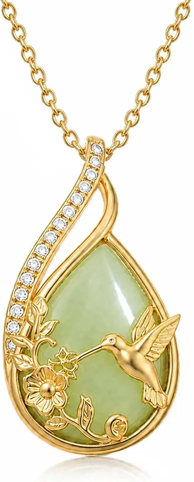 14K Gold-Plated Jade Necklace
