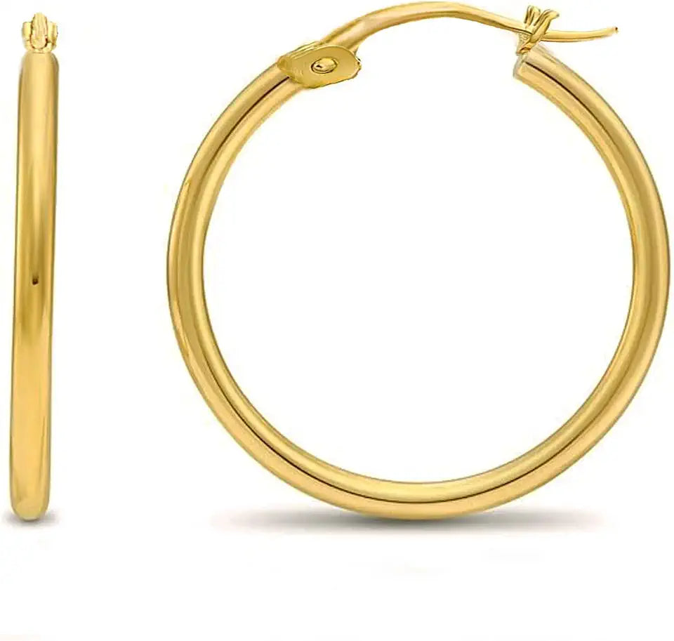 Gold-Tone Hoop Earrings, 2mm