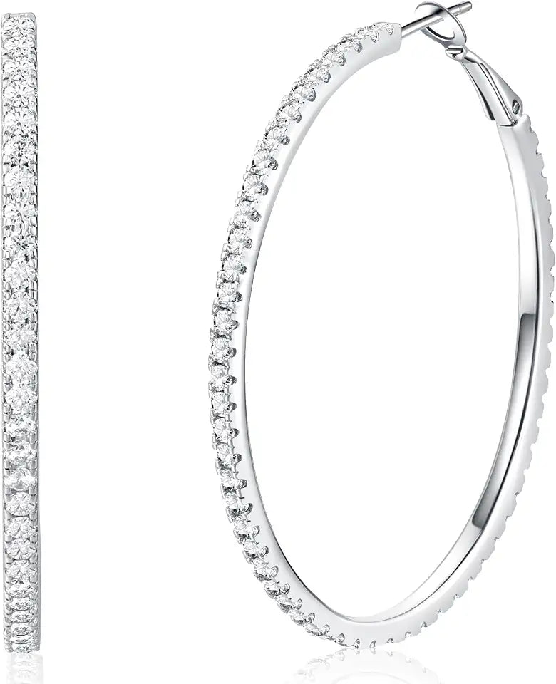 Oval Moissanite Hoop Earrings