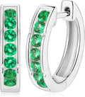 Sterling Silver Moissanite Hoop Earrings, 20mm
