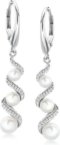 Sterling Silver Drop Earrings, 5mm