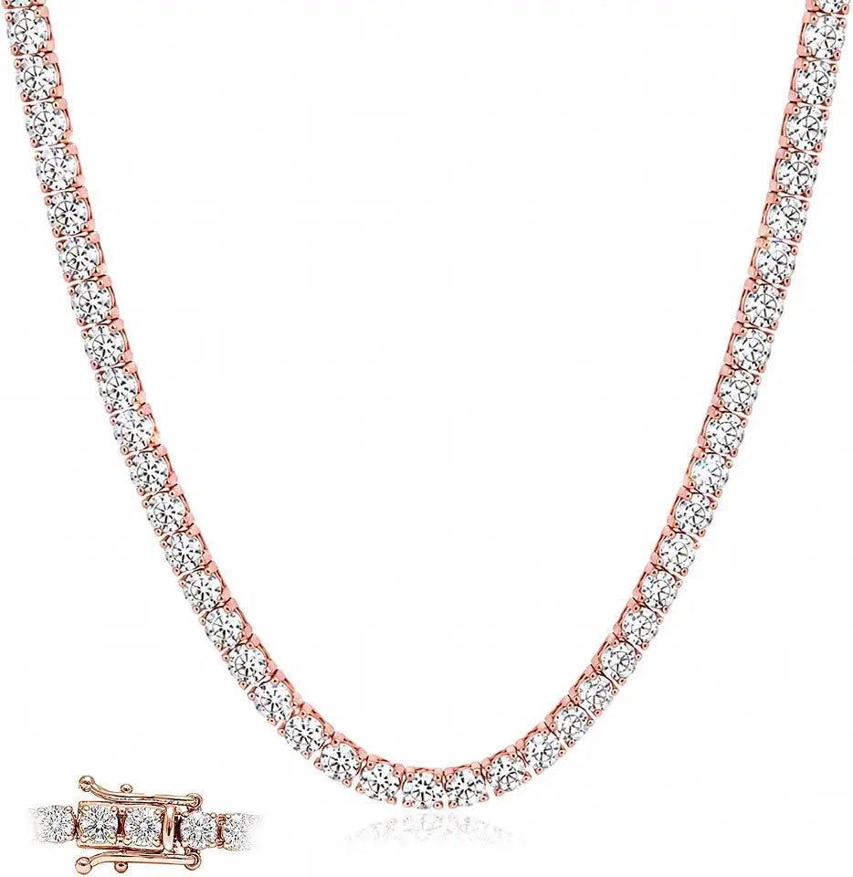 Sterling Silver Moissanite Tennis Necklace