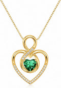 Gold-Tone Birthstone Heart Necklace