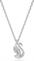 Rhodium-Plated Swan Pendant