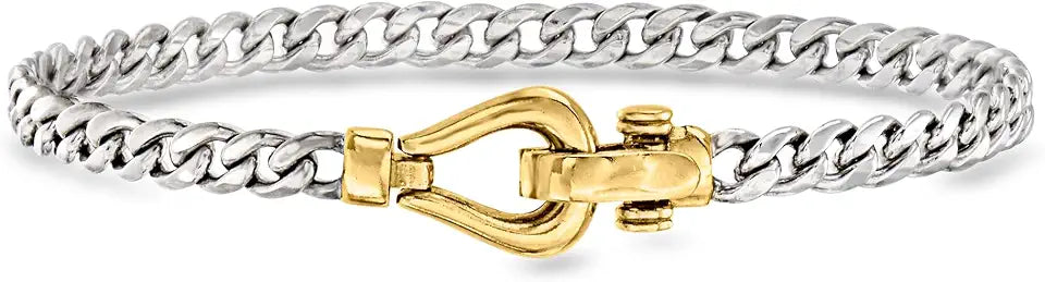 Gold-Tone Sterling Silver Cuban Link Bracelet