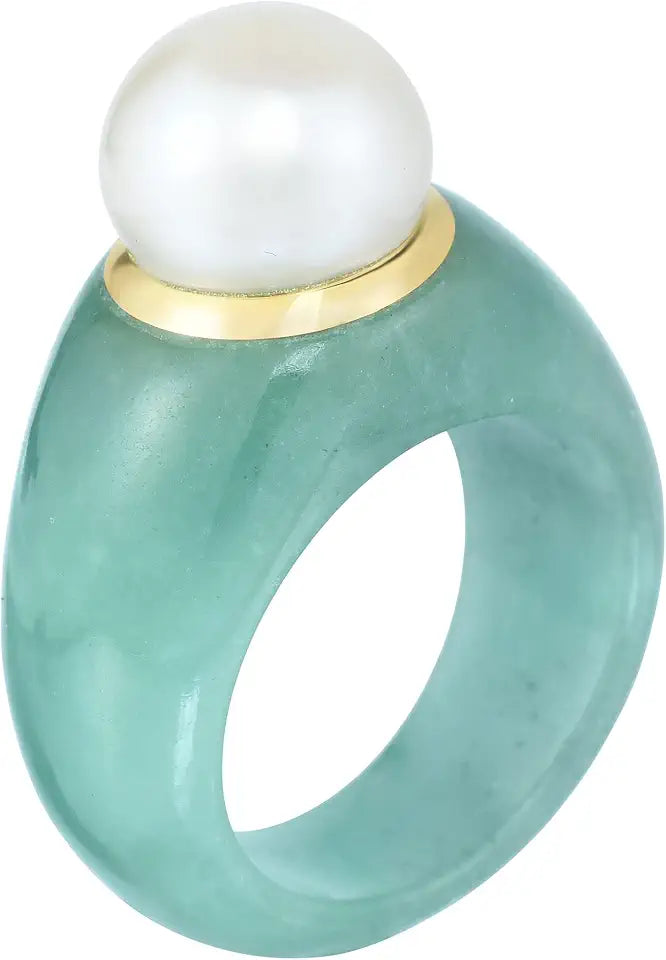 Gold-Tone Freshwater Pearl Ring, 10 mm