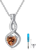 Gold-Plated Sterling Silver Birthstone Locket Infinity Necklace