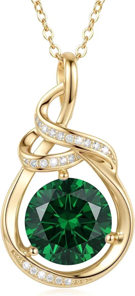 Gold-Tone Teardrop Birthstone Necklace