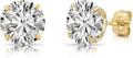 Gold-Tone Round Cubic Zirconia Stud Earrings