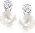 Sterling Silver Cubic Zirconia Drop Earrings, 11mm