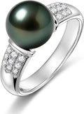 Sterling Silver Moissanite Halo Ring, 10mm