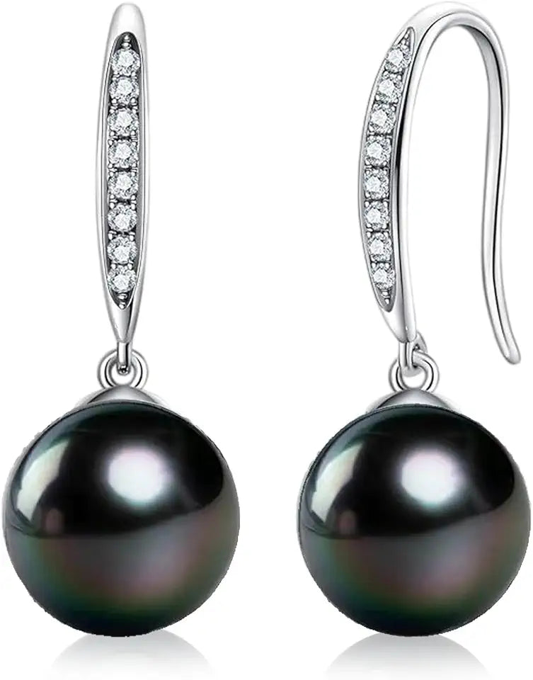 Black Pearl Drop Earrings
