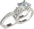 Sterling Silver Wedding Band Jewelry Set