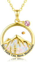 Gold-Tone Opal Necklace with Birthstone
