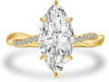 18K White Gold-Plated Sterling Silver Moissanite Engagement Ring
