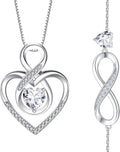 Sterling Silver Heart Infinity Jewelry Set