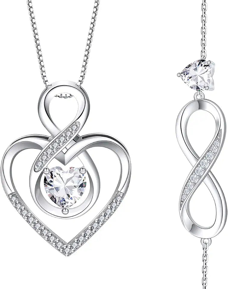 Sterling Silver Heart Infinity Jewelry Set