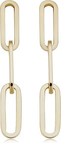 Gold-Tone Drop Paperclip Earrings, 0.95 inches
