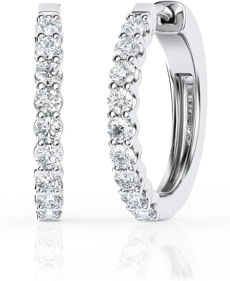 Round Lab-Grown Diamond Hoop Earrings