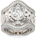Sterling Silver Round Cubic Zirconia Solitaire Engagement Ring