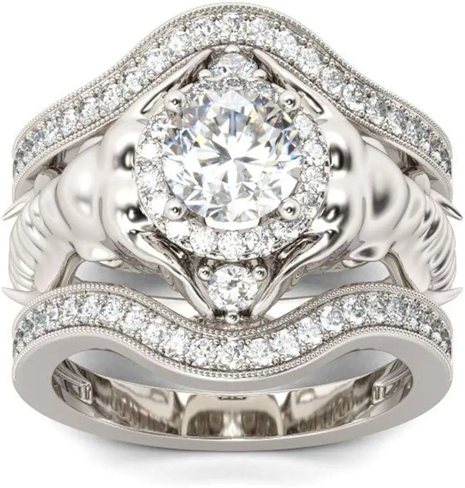 Sterling Silver Round Cubic Zirconia Solitaire Engagement Ring