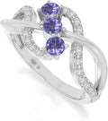 Gold-Tone Moissanite Engagement Ring with Birthstone