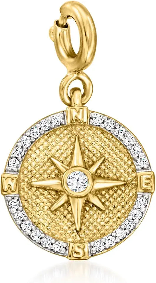 Gold-Tone Compass Charm