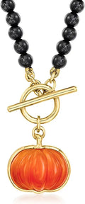 Gold-Tone Onyx Necklace, 4mm