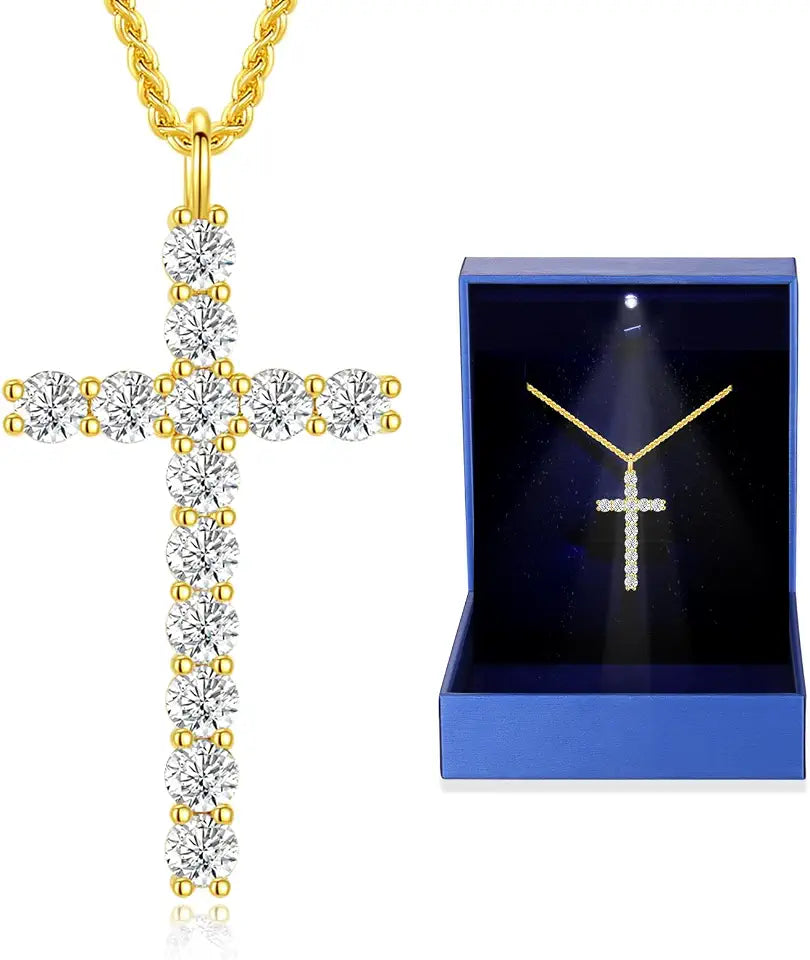 Moissanite Cross Necklace