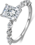 Sterling Silver Moissanite Engagement Ring