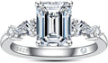 Sterling Silver Pear-Cut Moissanite Engagement Ring