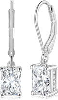 Sterling Silver Oval Moissanite Drop Earrings