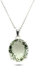 Sterling Silver Oval Amethyst Necklace