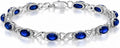 Sterling Silver Birthstone Tennis Bracelet, 7 Inches