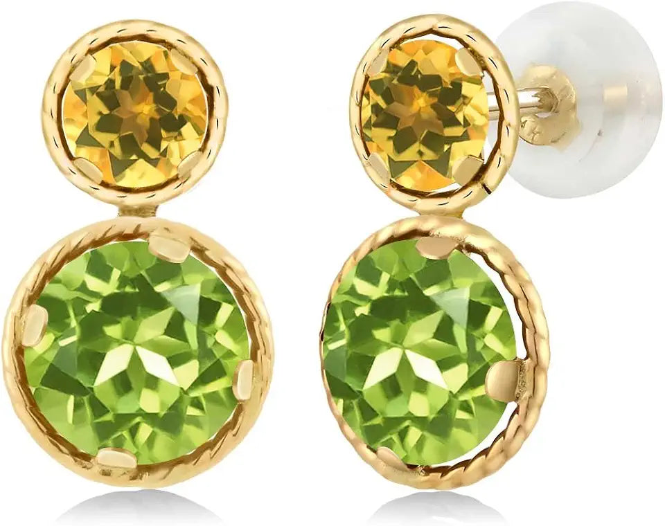 Gold-Tone Peridot Earrings