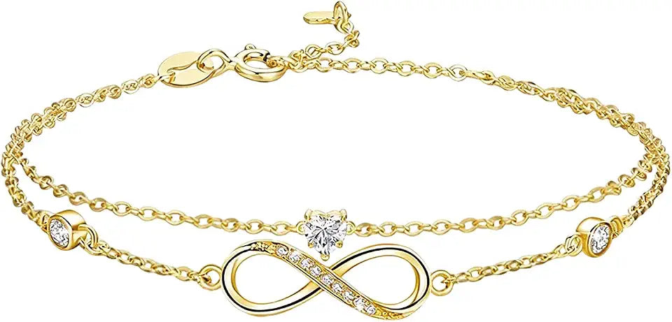 Gold-Tone Heart Infinity Bracelet