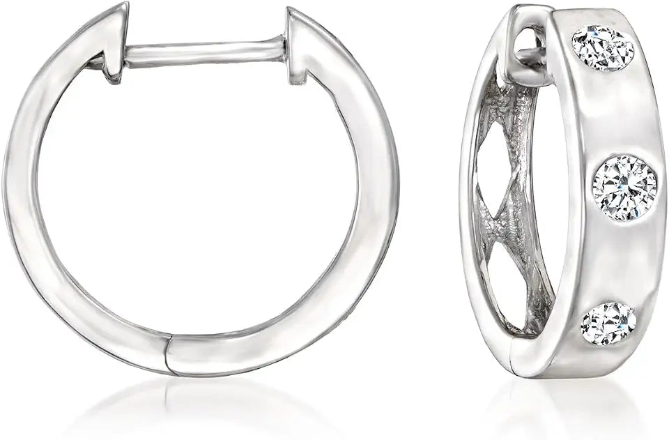 Sterling Silver Hoop Huggie Earrings