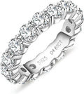 Sterling Silver Emerald-Cut Moissanite Wedding Band