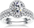 Sterling Silver Oval Moissanite Engagement Ring