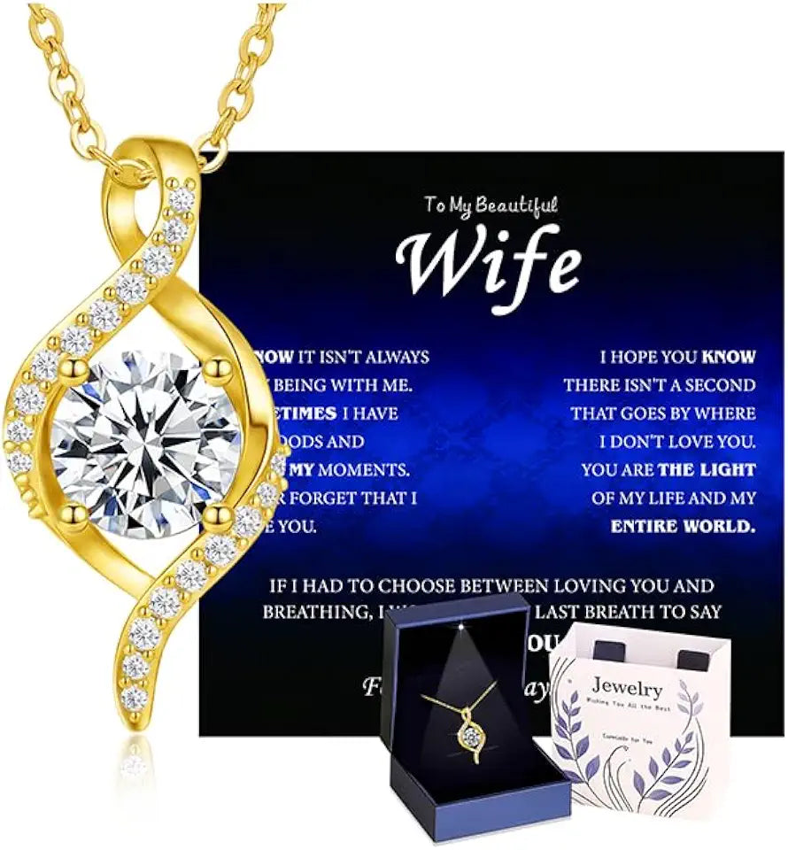 18K Gold-Filled Sterling Silver Moissanite Infinity Necklace