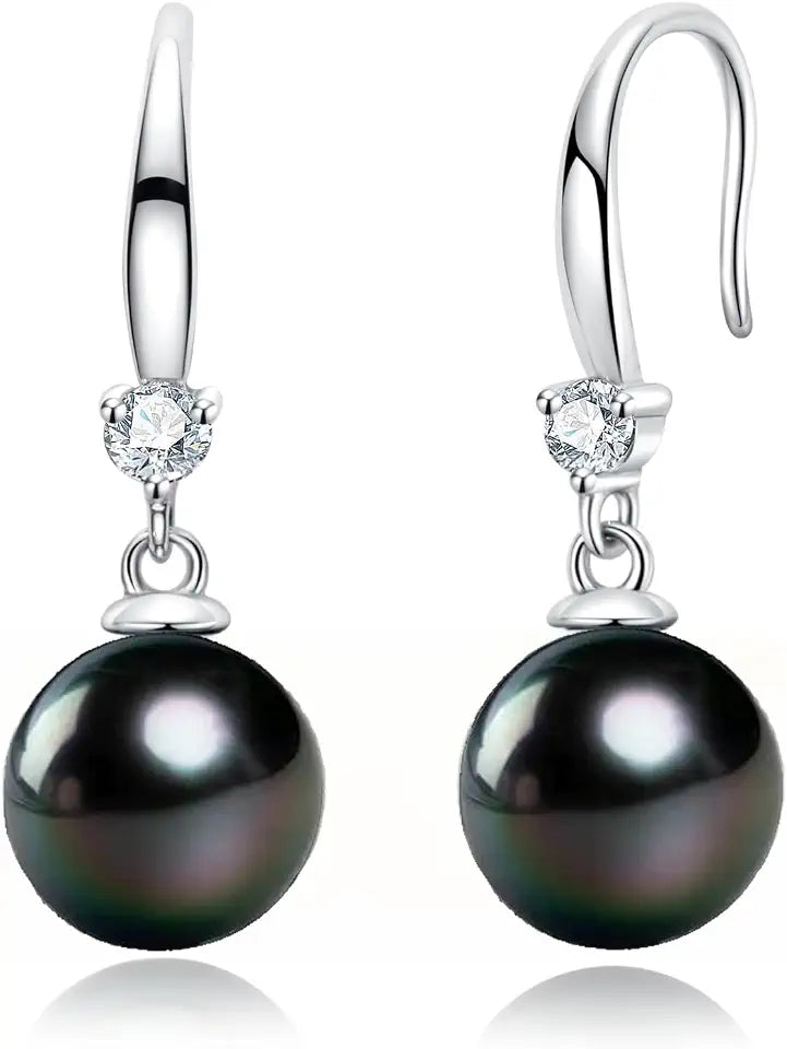Black Pearl Drop Earrings