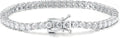 18K White Gold-Plated Moissanite Tennis Bracelet, 2mm