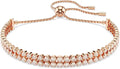Rose Gold-Tone Round Crystal Tennis Bracelet